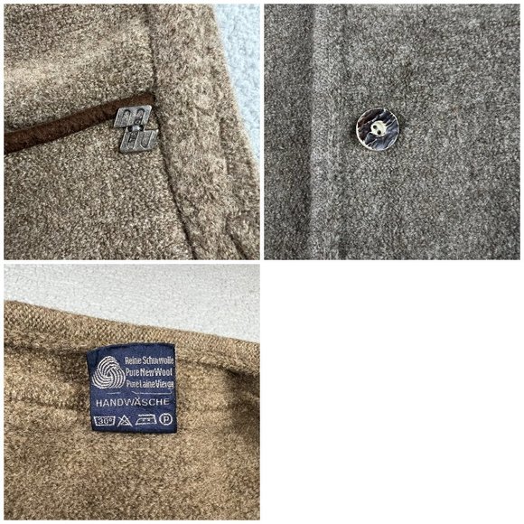 Manfred Wesenjak Jacket Womens 58 Extra Large XL Brown Wool Coat Sweater 2 - Picture 8 of 11